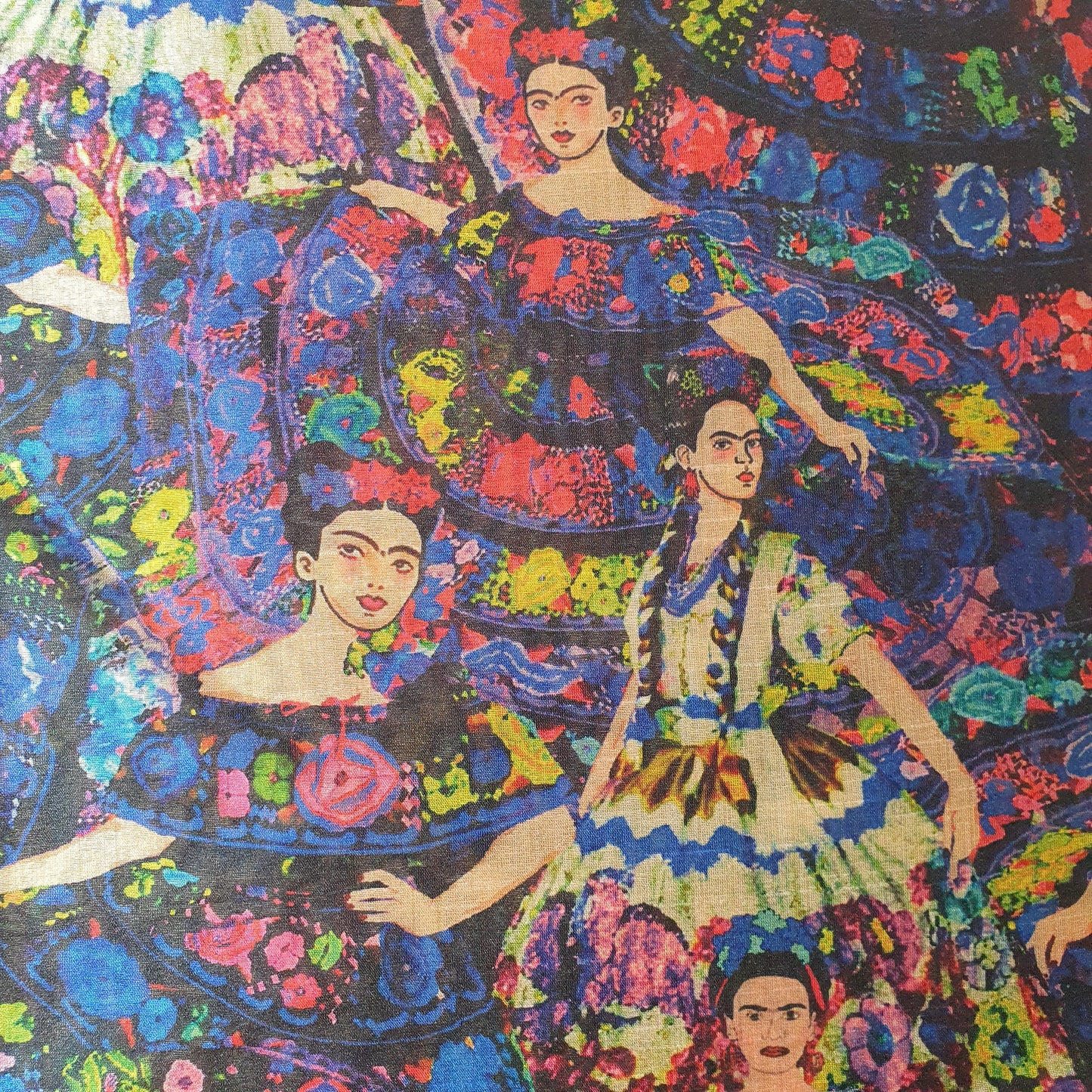 Polyester Faux Raw Silk Digital Print Fabric – 44" Wide Floral, Abstract & Frida Kahlo Inspired Dress, Craft & Quilting