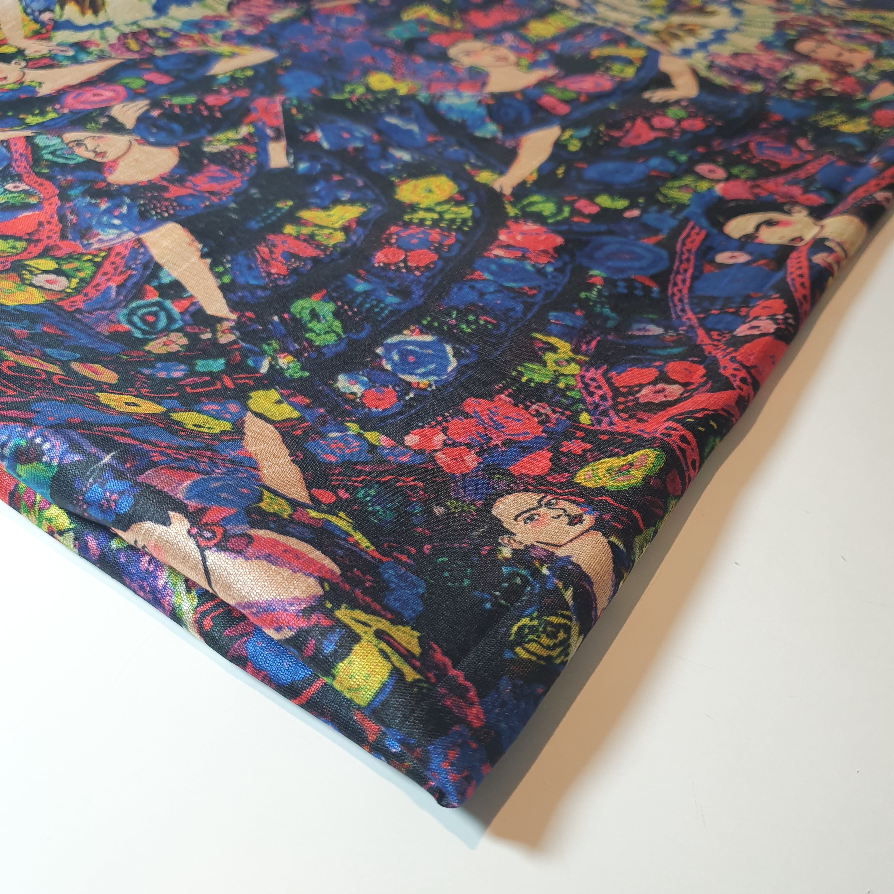 Polyester Faux Raw Silk Digital Print Fabric – 44
