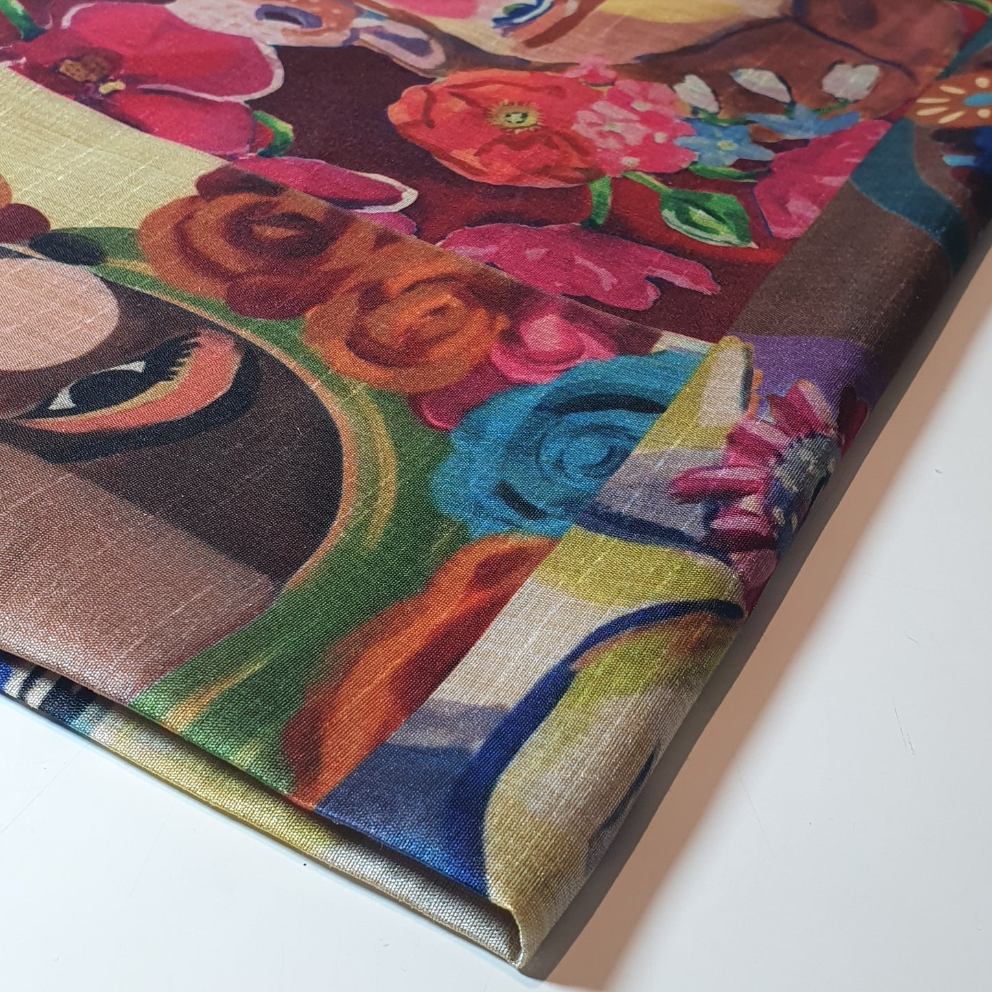 Polyester Faux Raw Silk Digital Print Fabric – 44" Wide Floral, Abstract & Frida Kahlo Inspired Dress, Craft & Quilting