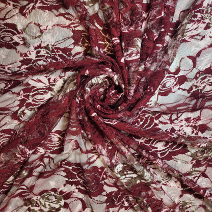 Budget Floral Lace Fabric – Soft Elegant Designer Dress & Craft Material, 58" Wide