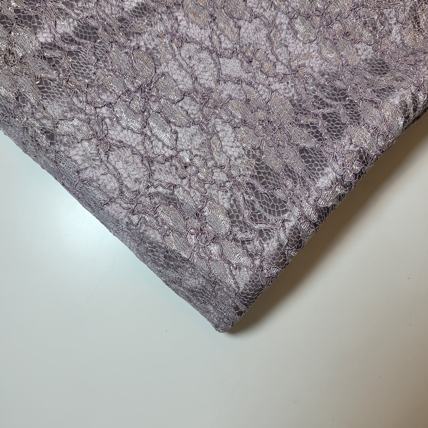 Premium Satin Bonded Lace Fabric – 58" Wide Designer Dress & Craft Material by the Meter