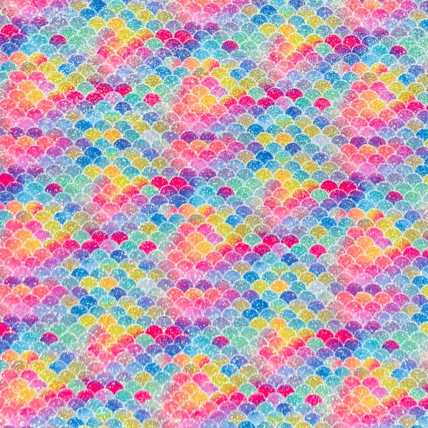 Rainbow & Mermaid Glitter PU Backed Fabric | Sparkle Leatherette 55" (140cm) Wide – Sold by the Meter