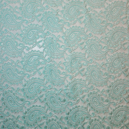 Floral Bridal Lace Fabric – 58" Wide Polyester Mesh & Elastane Blend Dress Material by the Meter