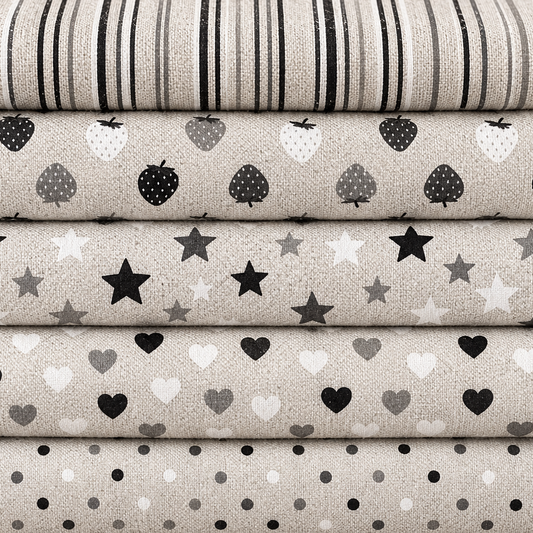 Cotton Rich Sparkle Linen Look Printed Panama Fabric | Lurex Craft & Home Décor Fabric 55" (140cm) Wide – Sold by the Meter