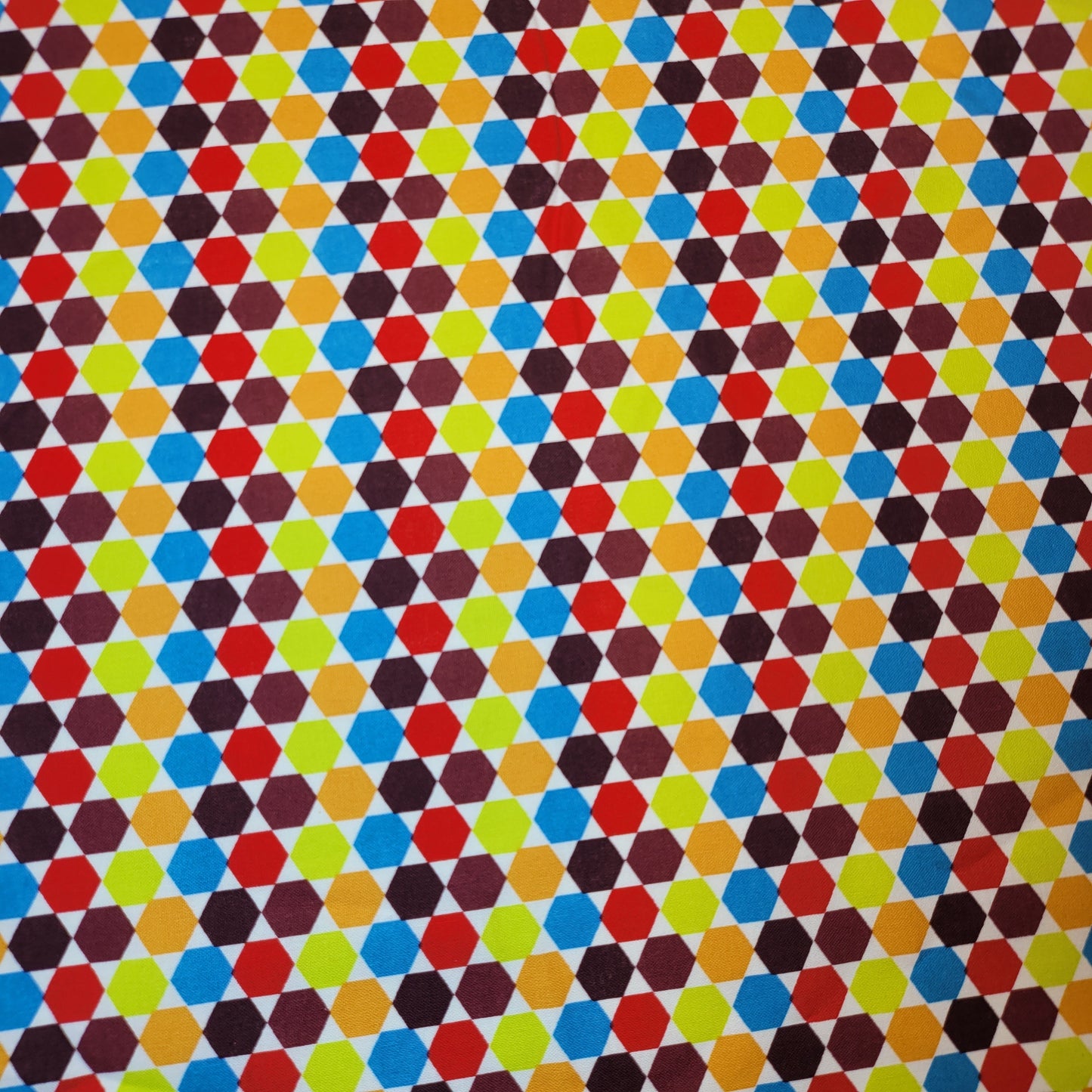 Soft 100% Cotton Floral Fabric for Kids’ Sewing and Quilting – 44" Wide, Perfect for Dresses and Crafts (Multi Hexagons #3)