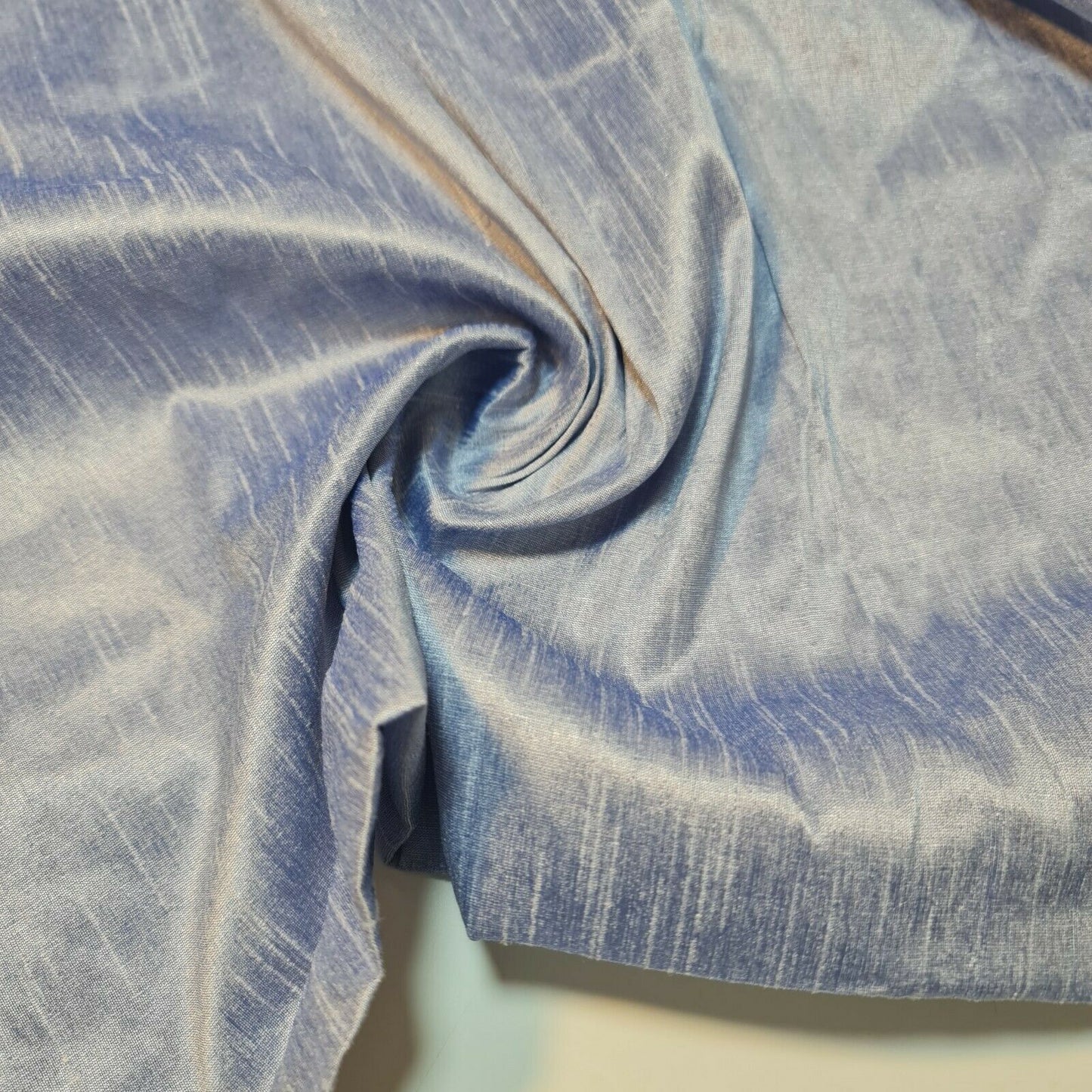 Plain Slub Faux Dupion Raw Silk Fabric – 100% Polyester – 44" Wide Upholstery, Bridal & Craft Material by the Metre