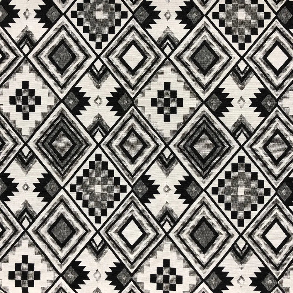 New World Tapestry Black & White Fabric | Luxury Cotton Rich Tapestry 55" (140cm) Wide – 15M Roll