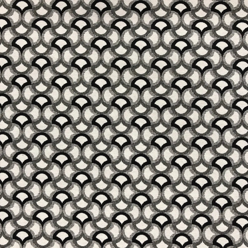 New World Tapestry Black & White Fabric | Luxury Cotton Rich Tapestry 55