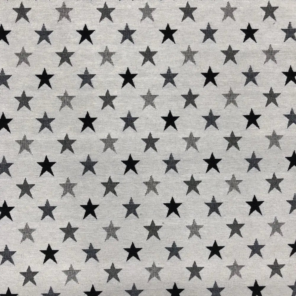New World Tapestry Black & White Fabric | Luxury Cotton Rich Tapestry 55" (140cm) Wide – 15M Roll