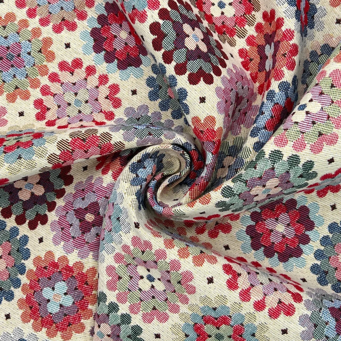 Luxury Cotton Rich Tapestry Fabric – New World Full Colour 55" (140cm) Wide – 15M Roll