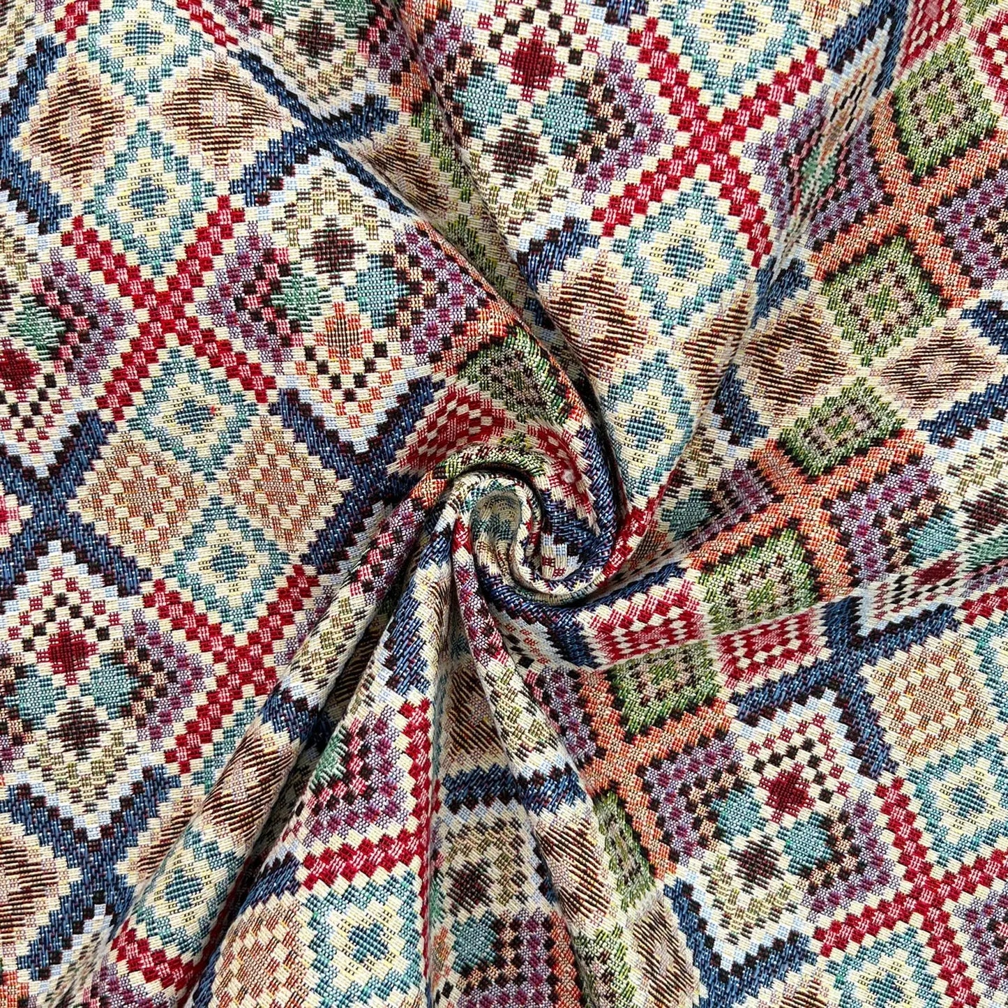 Luxury Cotton Rich Tapestry Fabric – New World Full Colour 55" (140cm) Wide – 15M Roll
