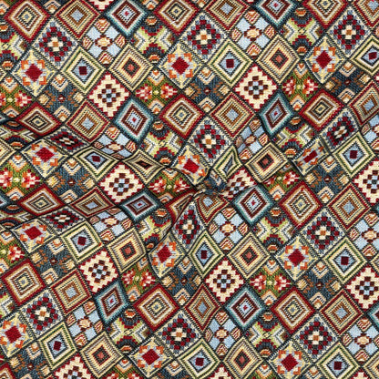 Luxury Cotton Rich Tapestry Fabric – New World Full Colour 55" (140cm) Wide – 15M Roll