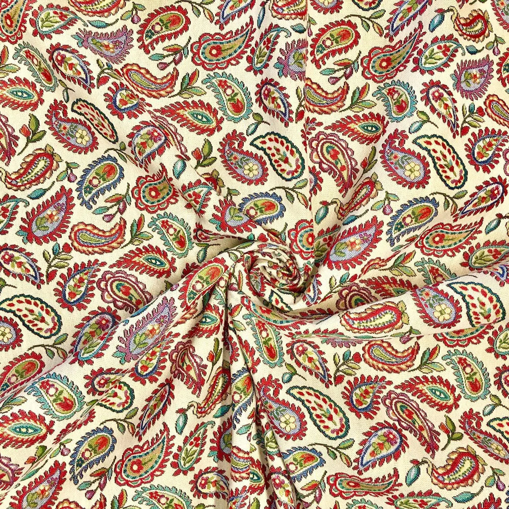 Luxury Cotton Rich Tapestry Fabric – New World Full Colour 55" (140cm) Wide – 15M Roll