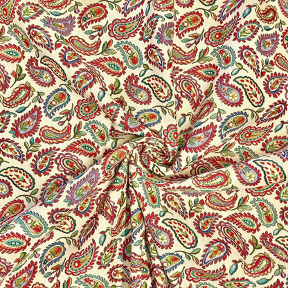 Luxury Cotton Rich Tapestry Fabric – New World Full Colour 55" (140cm) Wide – 15M Roll