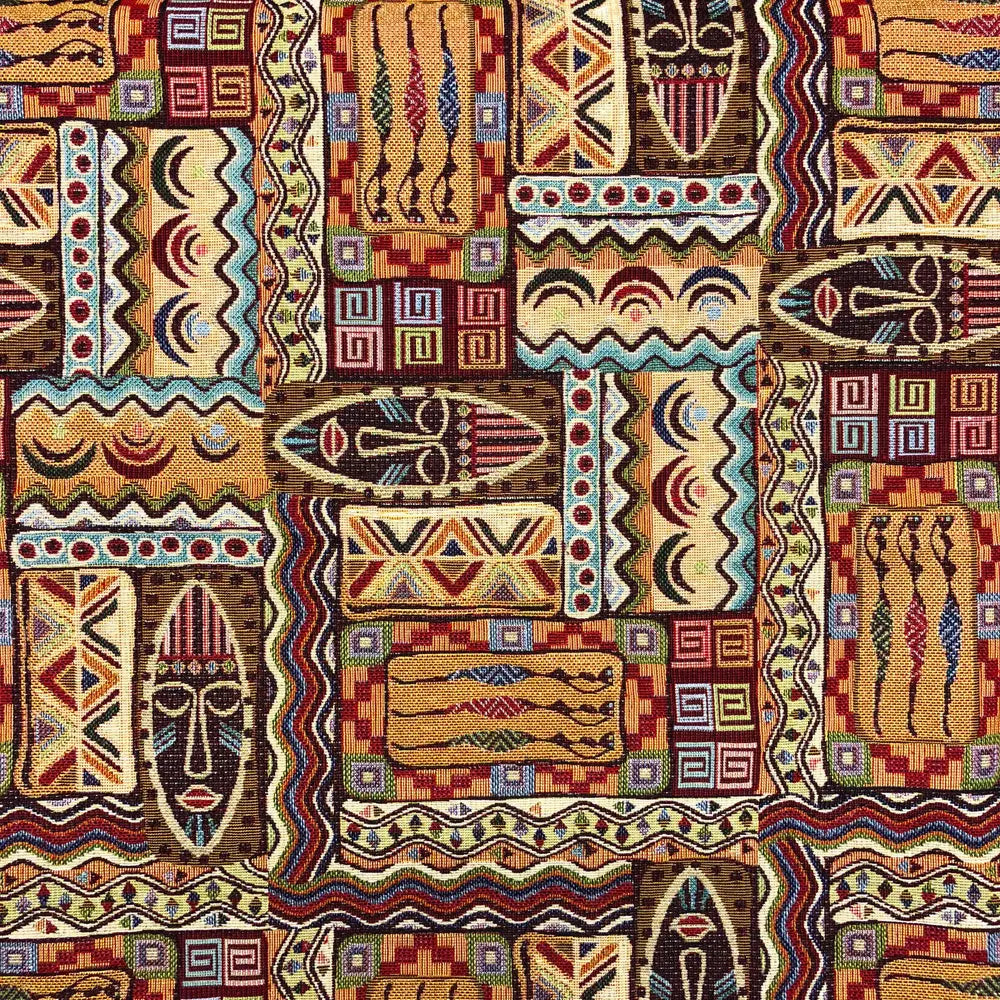 Luxury Cotton Rich Tapestry Fabric – New World Full Colour 55" (140cm) Wide – 15M Roll