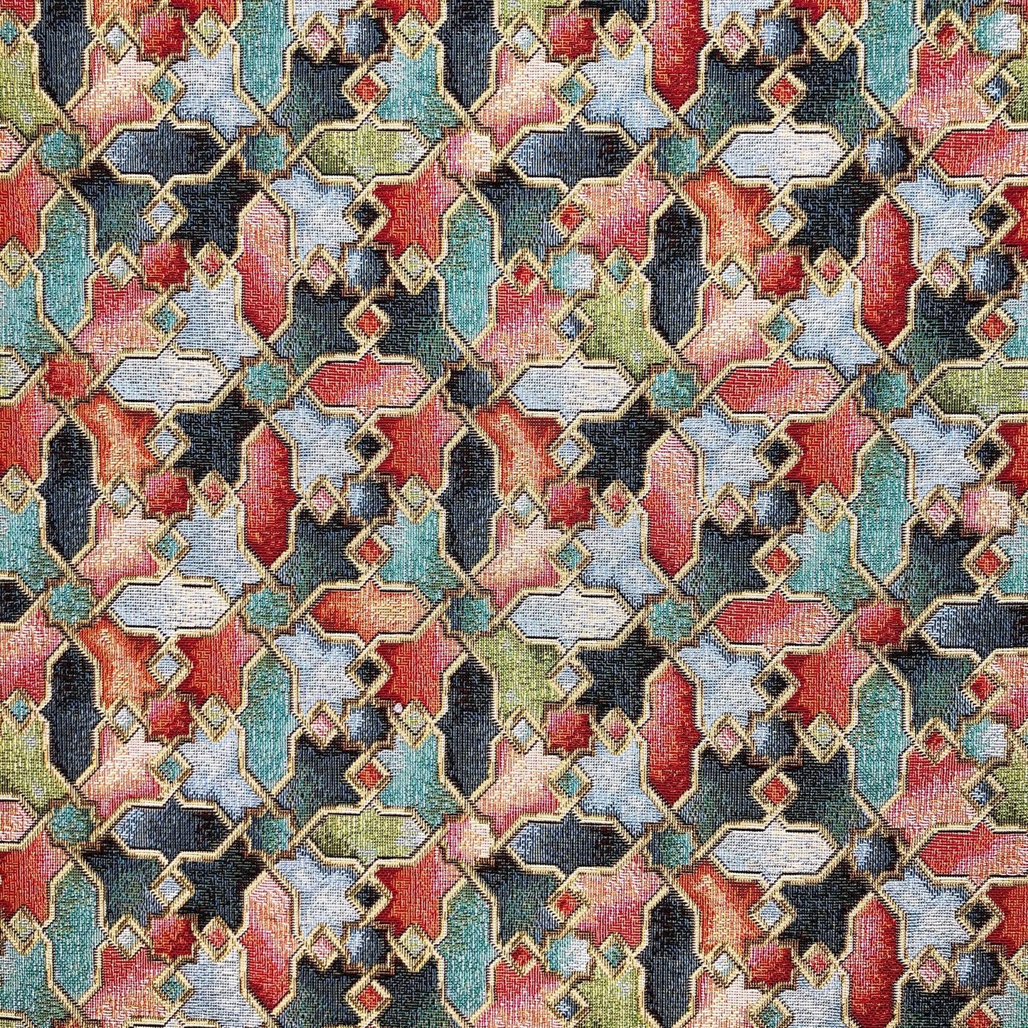 Luxury Cotton Rich Tapestry Fabric – New World Full Colour 55" (140cm) Wide – 15M Roll