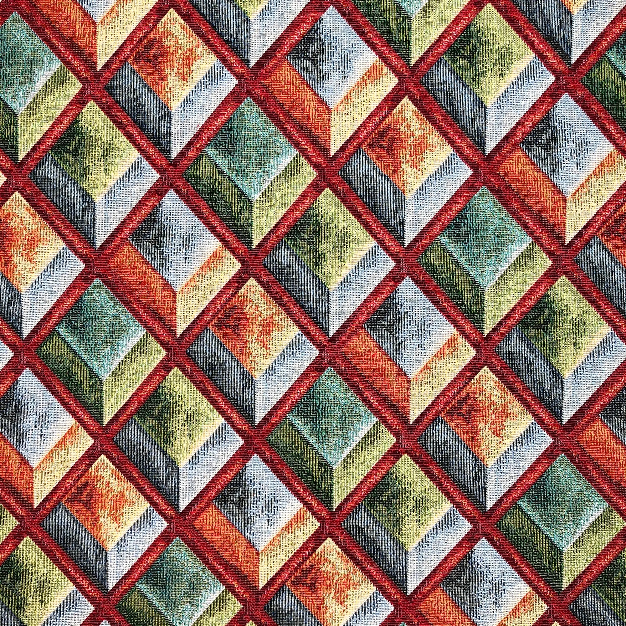 Luxury Weight Cotton Rich Tapestry Fabric | New World Full Colour 55