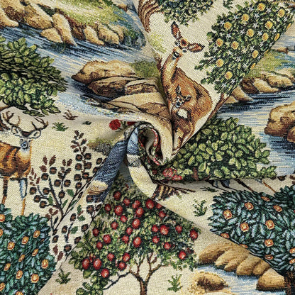 Luxury Cotton Rich Tapestry Fabric – New World Full Colour 55" (140cm) Wide – 15M Roll