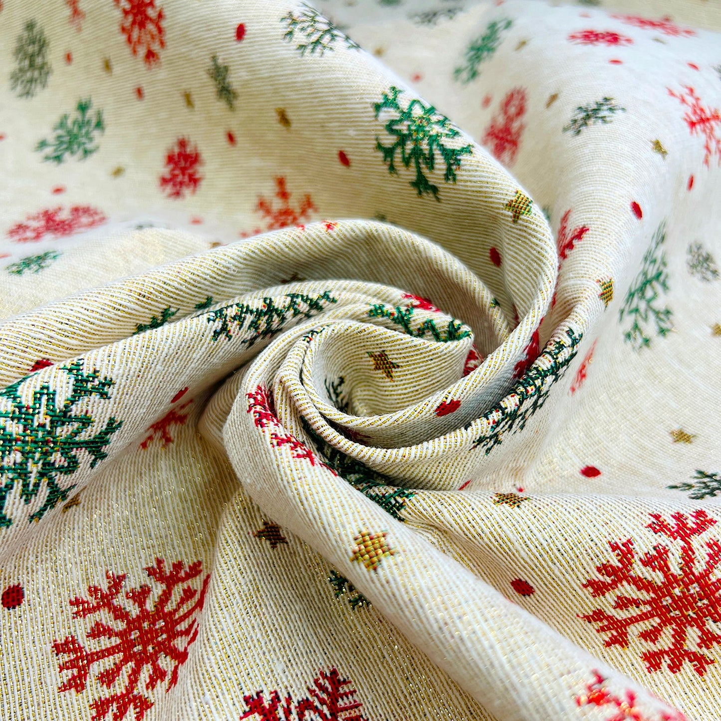 Luxury Weight Cotton Rich Tapestry Fabric with Lurex Yarn | 55" (140cm) Wide Upholstery & Curtain Material – Sold by the Meter