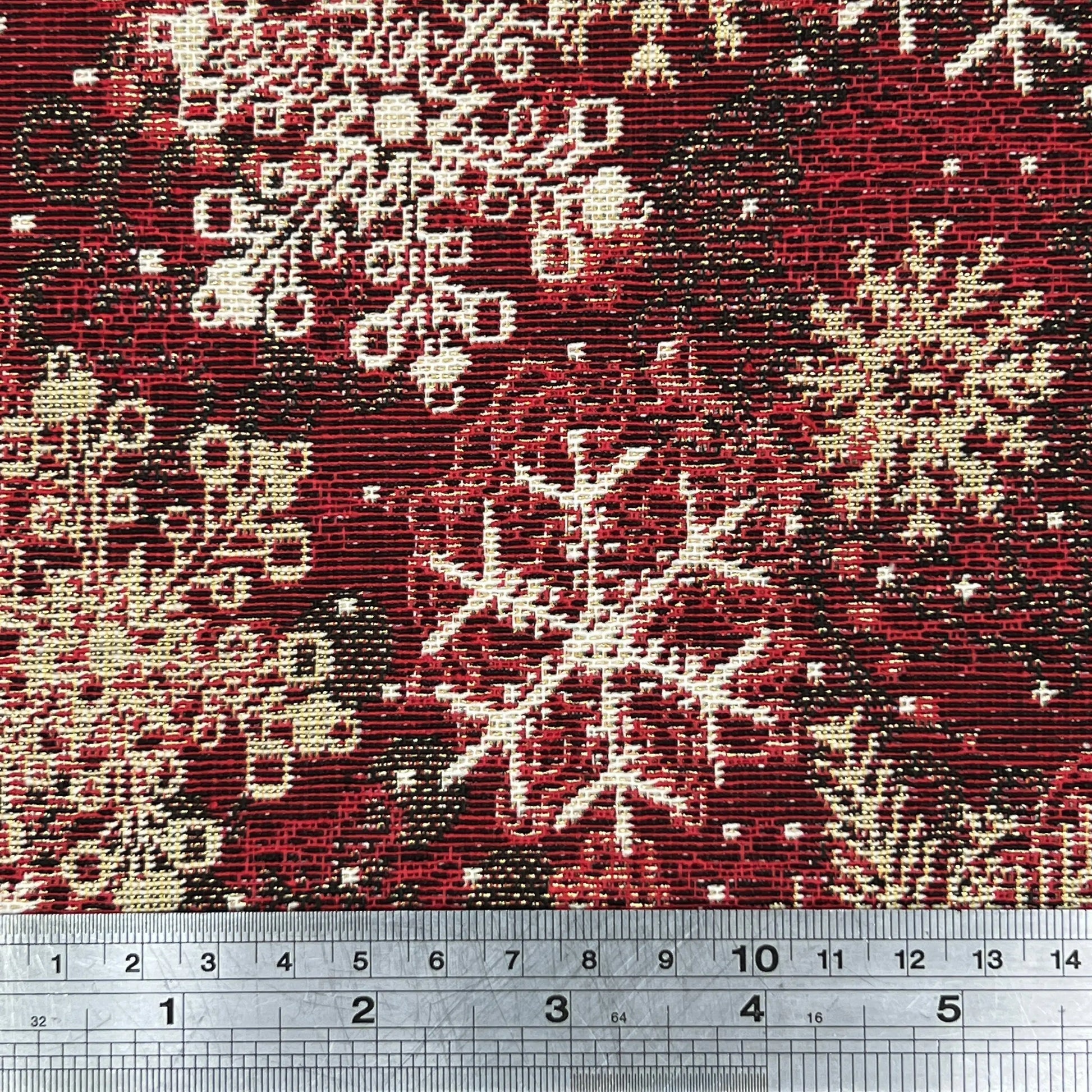 Luxury Cotton Rich Tapestry Fabric with Lurex Yarn – 55" (140cm) Wide Upholstery & Curtain Material – 15M Roll