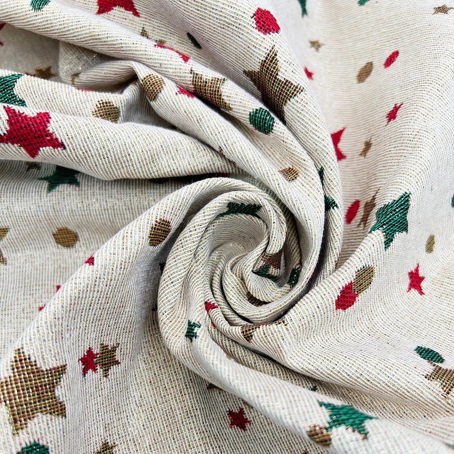 Luxury Cotton Rich Tapestry Fabric with Lurex Yarn – 55" (140cm) Wide Upholstery & Curtain Material – 15M Roll