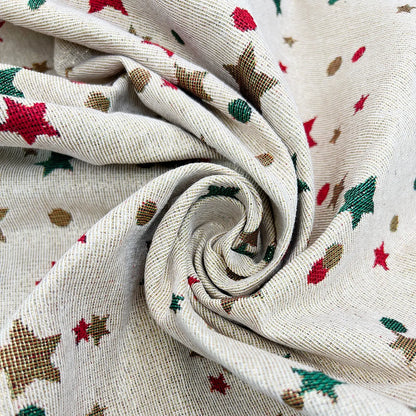 Luxury Cotton Rich Tapestry Fabric with Lurex Yarn – 55" (140cm) Wide Upholstery & Curtain Material – 15M Roll