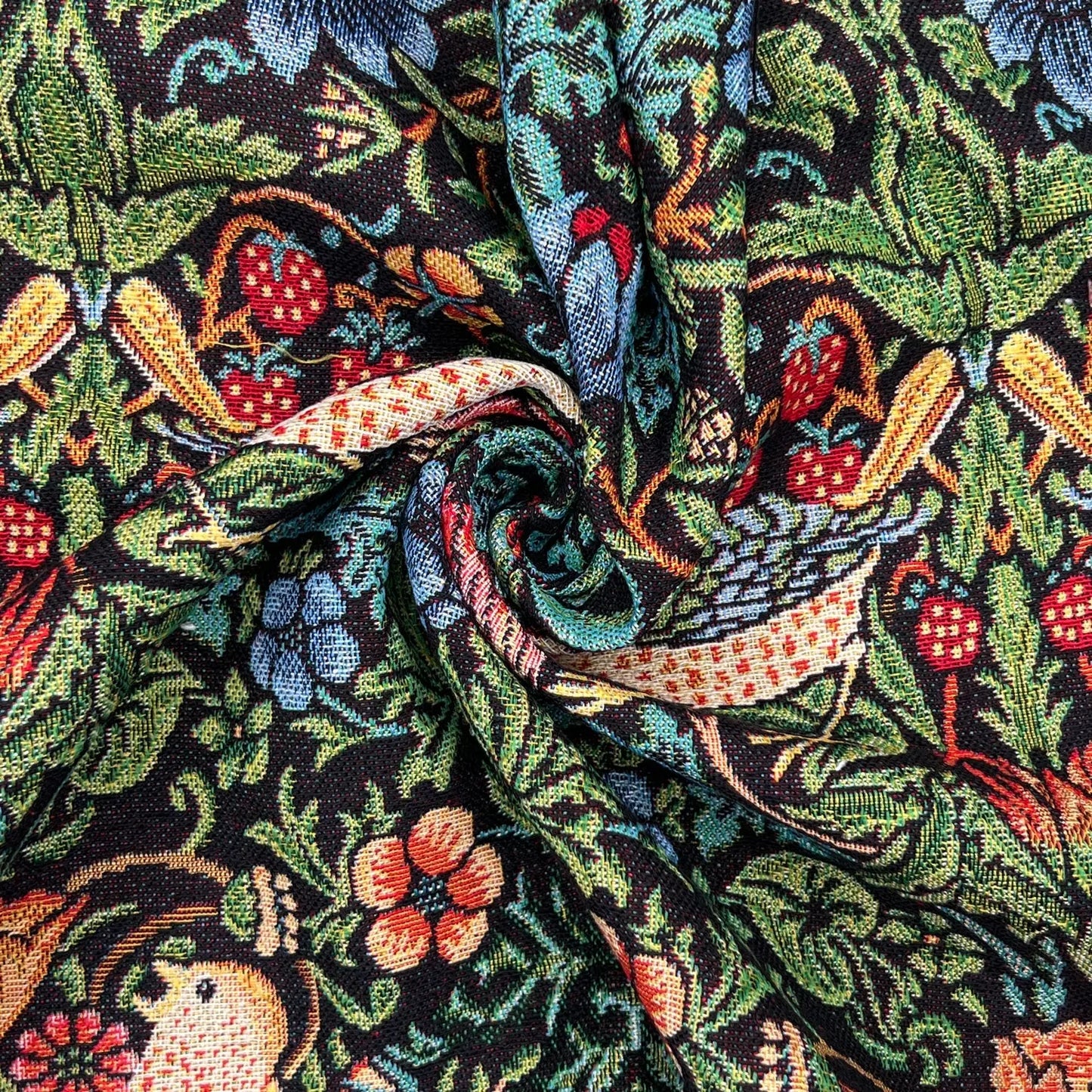 William Morris Tapestry Fabric – Luxury Cotton Rich Side-Matching 55" (140cm) Wide – 15M Roll