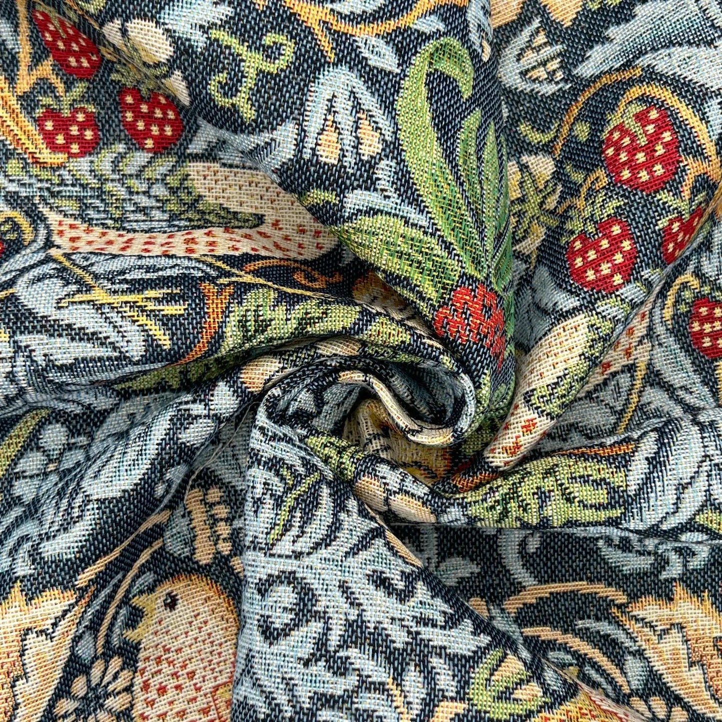 William Morris Tapestry Fabric – Luxury Cotton Rich Side-Matching 55" (140cm) Wide – 15M Roll