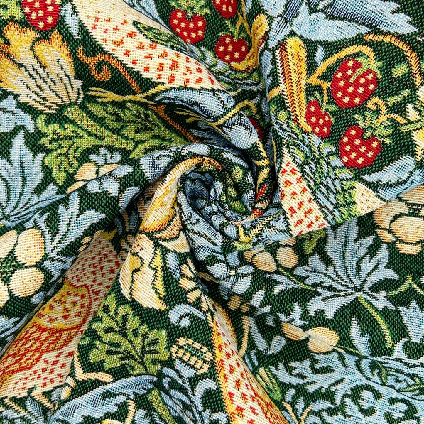 William Morris Tapestry Fabric – Luxury Cotton Rich Side-Matching 55" (140cm) Wide – 15M Roll