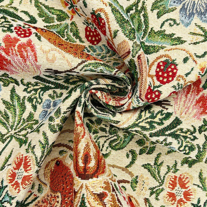 William Morris Tapestry Fabric – Luxury Cotton Rich Side-Matching 55" (140cm) Wide – 15M Roll