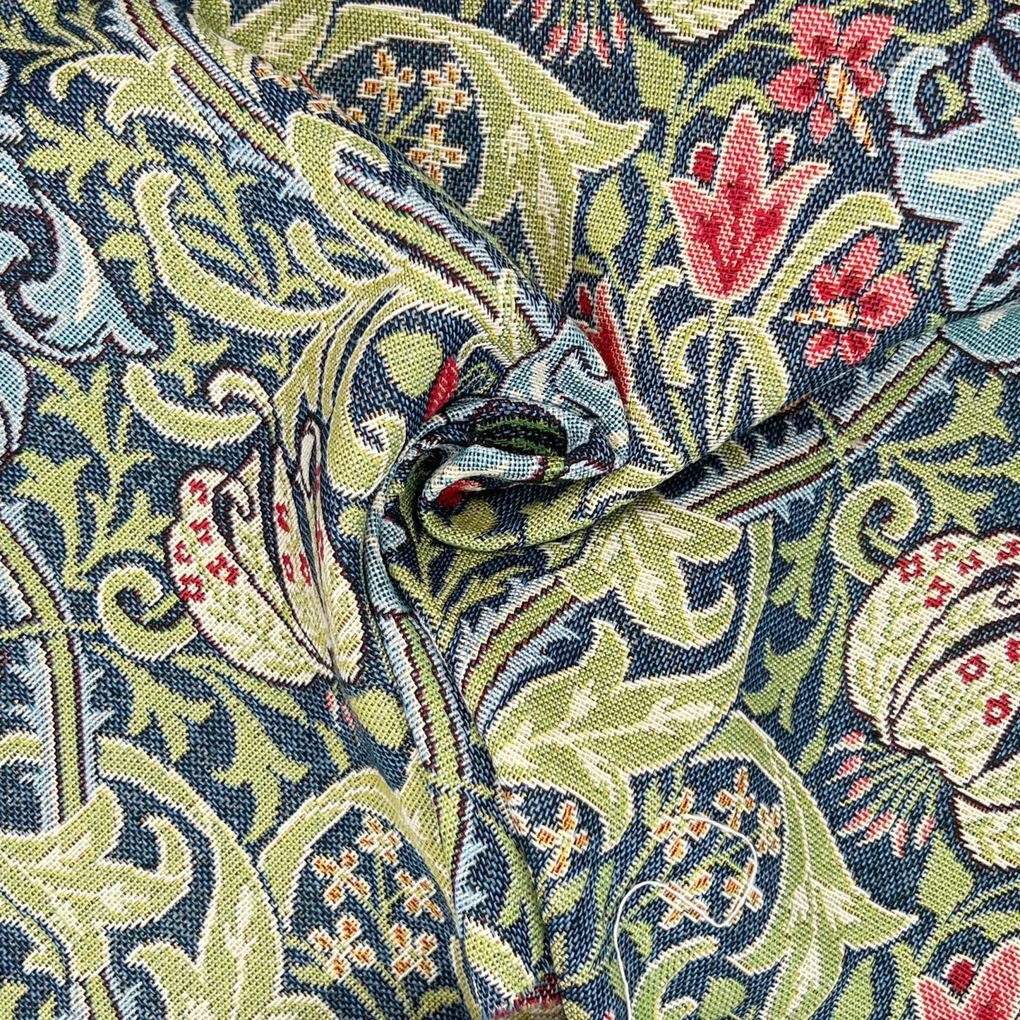William Morris Tapestry Fabric – Luxury Cotton Rich Side-Matching 55" (140cm) Wide – 15M Roll