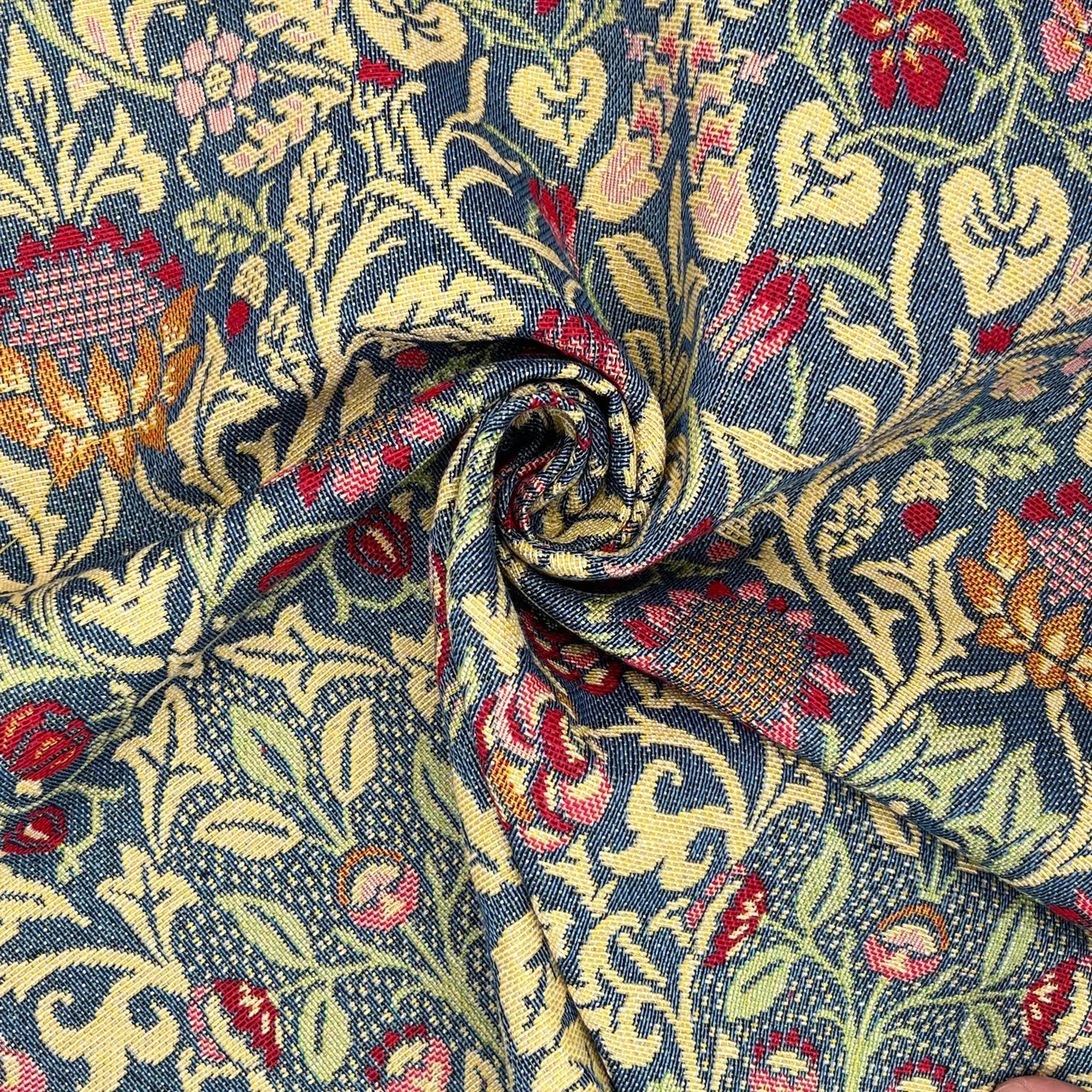 William Morris Tapestry Fabric – Luxury Cotton Rich Side-Matching 55
