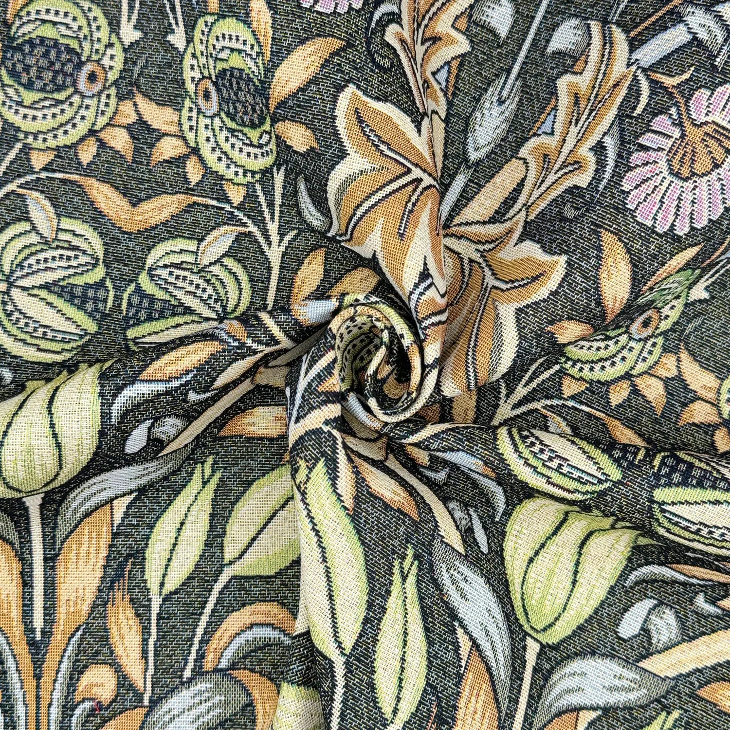 William Morris Tapestry Fabric – Luxury Cotton Rich Side-Matching 55