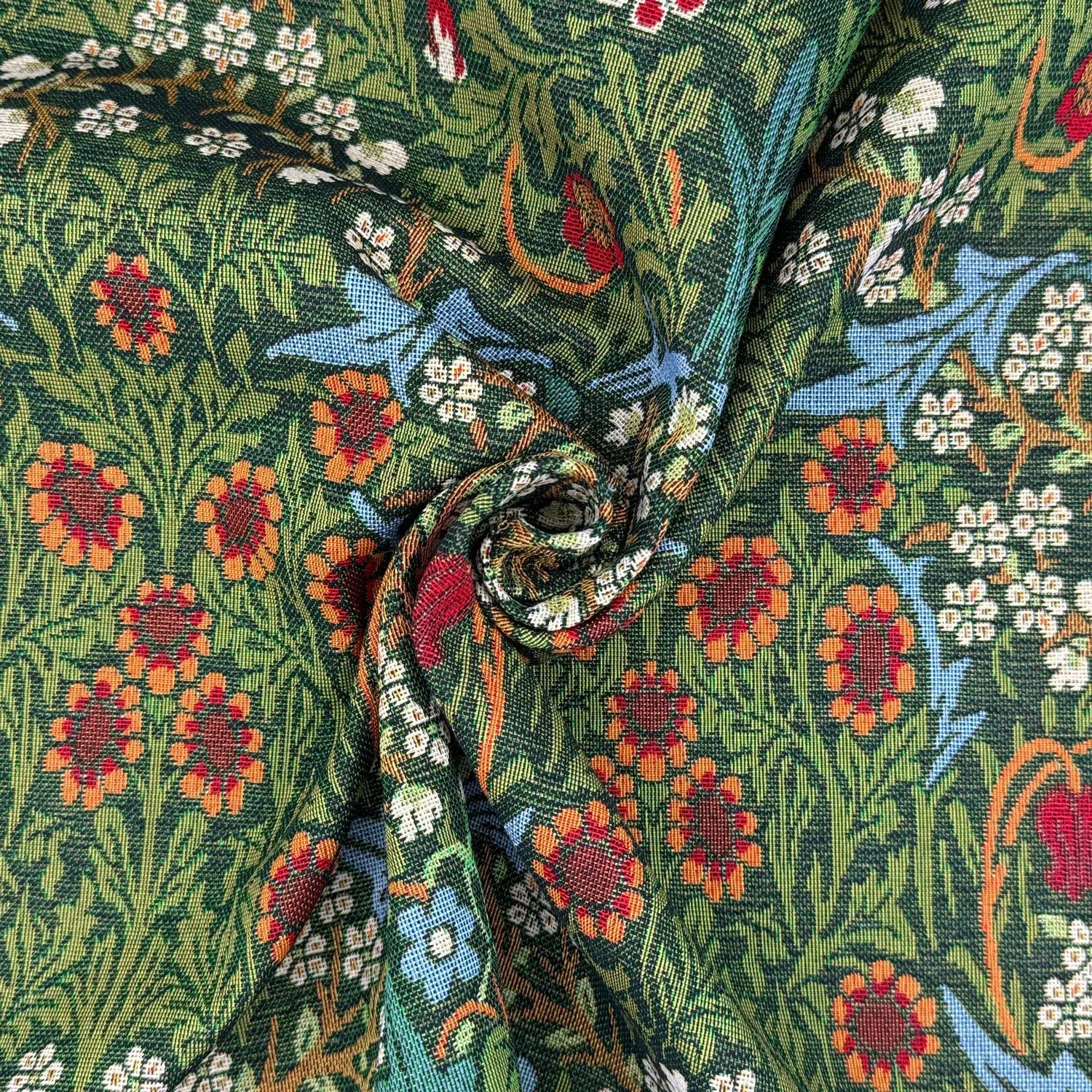 William Morris Tapestry Fabric – Luxury Cotton Rich Side-Matching 55