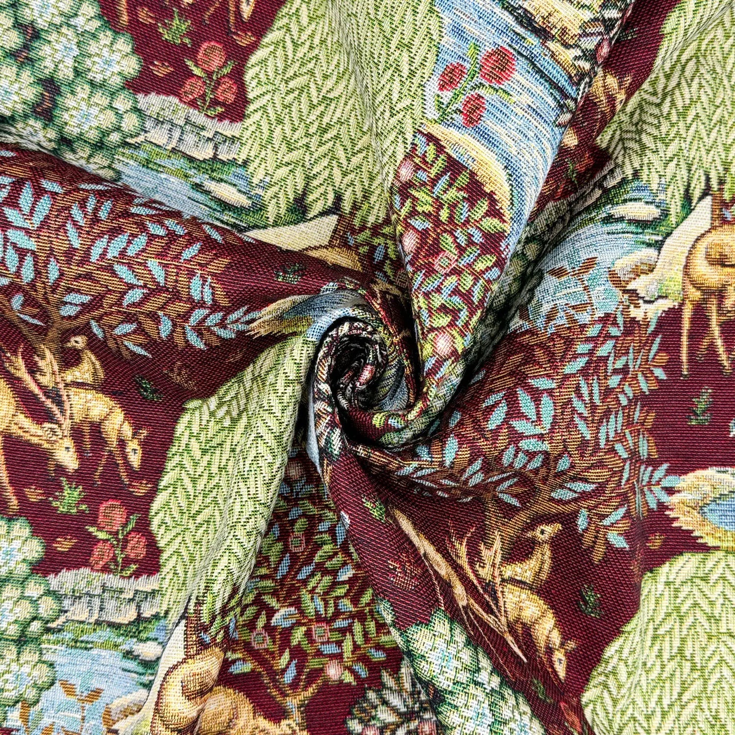 William Morris Tapestry Fabric – Luxury Cotton Rich Side-Matching 55" (140cm) Wide – 15M Roll