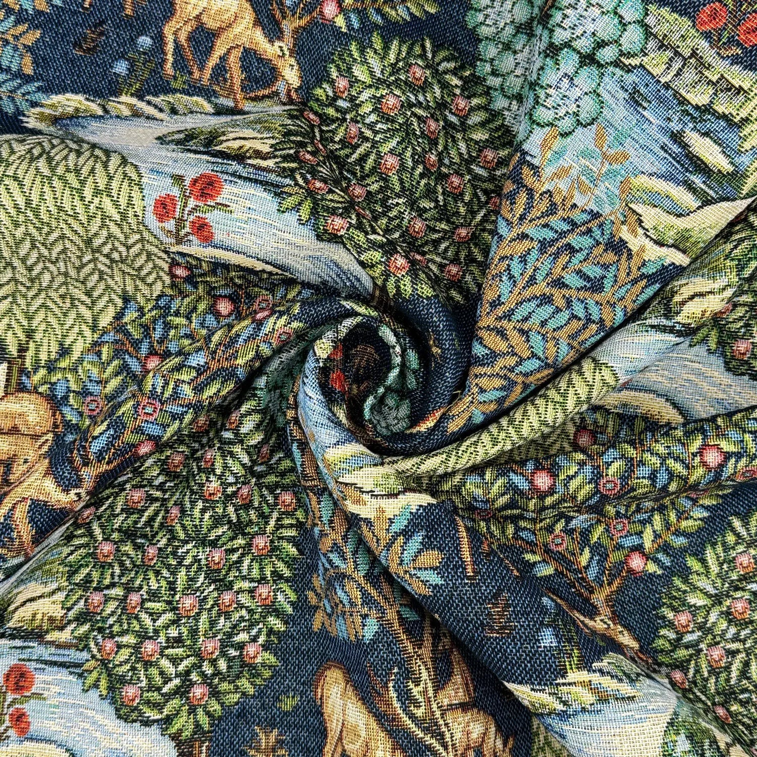William Morris Tapestry Fabric – Luxury Cotton Rich Side-Matching 55