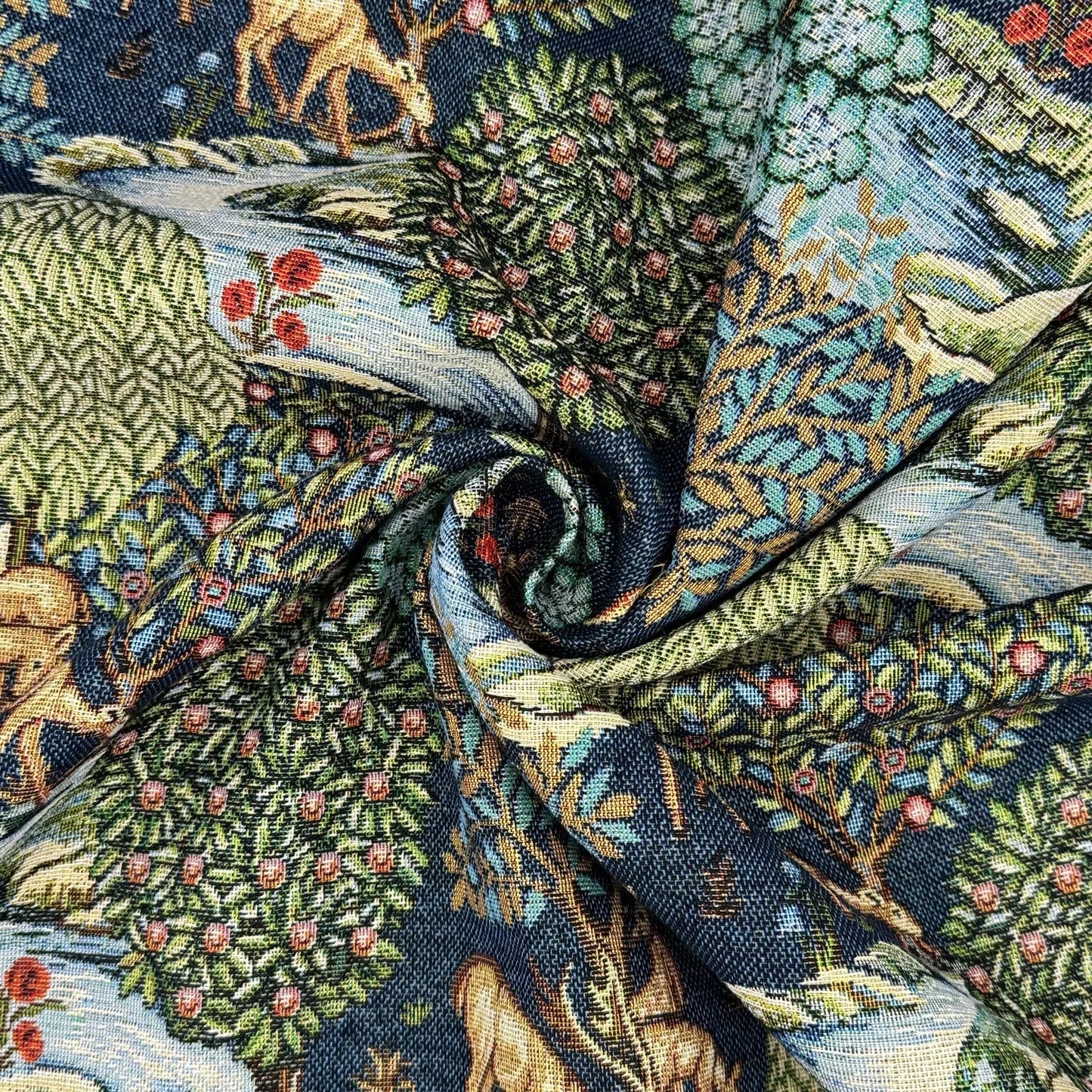 William Morris Tapestry Fabric – Luxury Cotton Rich Side-Matching 55" (140cm) Wide – 15M Roll