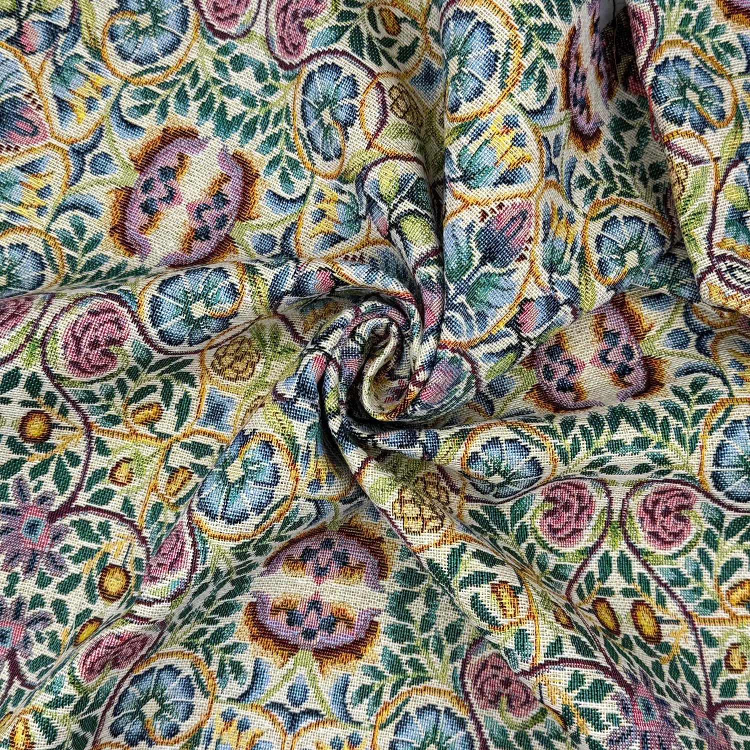 William Morris Tapestry Fabric – Luxury Cotton Rich Side-Matching 55