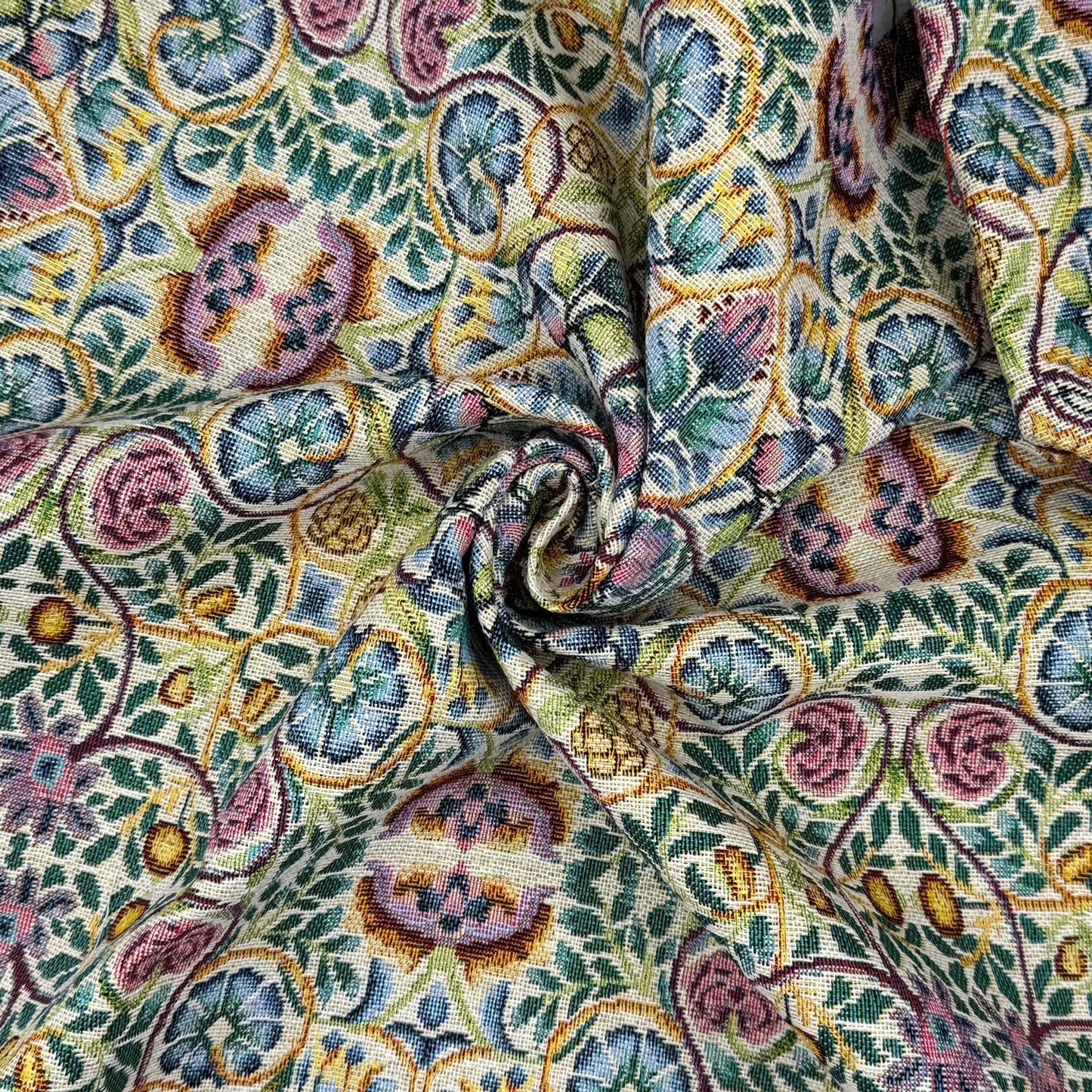 William Morris Tapestry Fabric – Luxury Cotton Rich Side-Matching 55" (140cm) Wide – 15M Roll