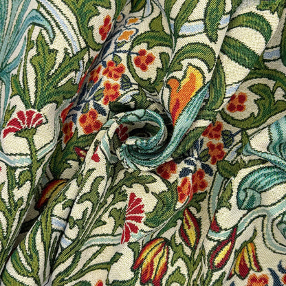 William Morris Tapestry Fabric – Luxury Cotton Rich Side-Matching 55" (140cm) Wide – 15M Roll