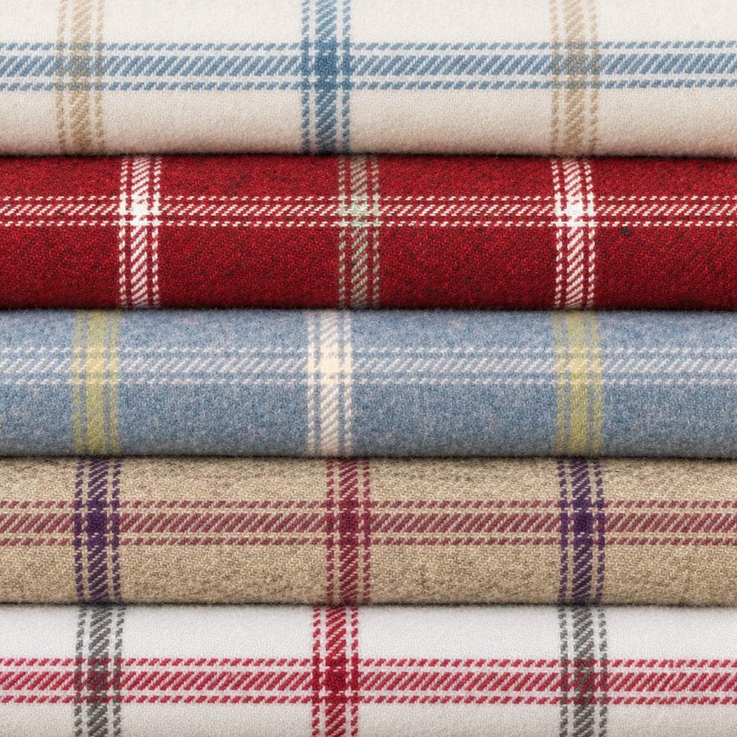 Luxury Weight Wool Effect English Check Fabric | Heavy 380gsm Upholstery & Coat Fabric 55" (140cm) Wide – Sold by the Meter