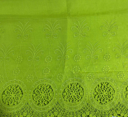 Cotton Floral Embroidery Fabric Lace Broderie Anglaise Dress Craft Material 44"