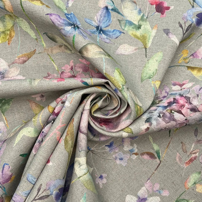 Recycled Cotton Organic Linen Printed Fabric | Sustainable 55" (140cm) Wide 243gsm Dressmaking & Home Décor Material – Sold by the Meter