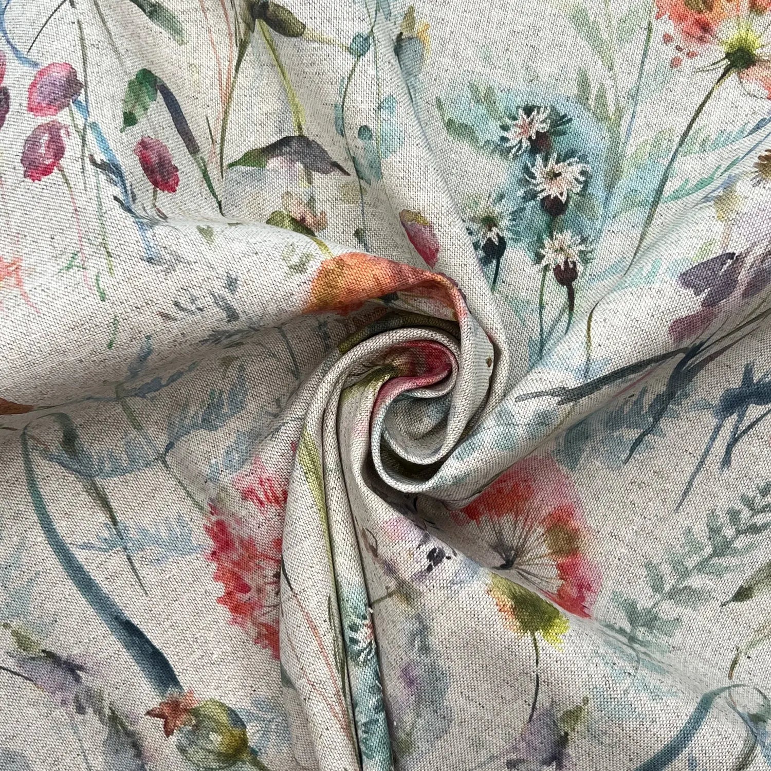 Recycled Cotton Organic Linen Printed Fabric | Sustainable 55
