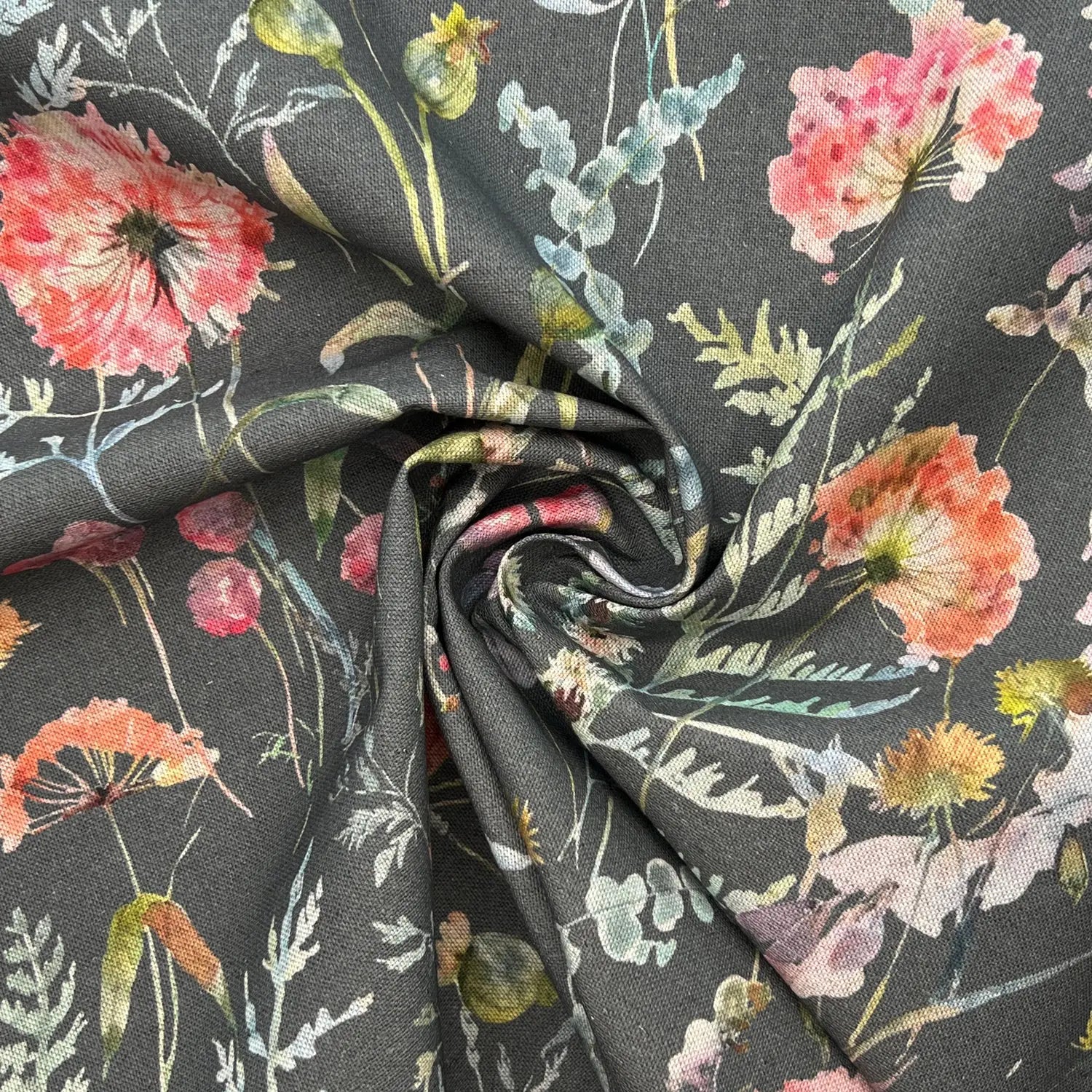 Recycled Cotton Organic Linen Printed Fabric | Sustainable 55
