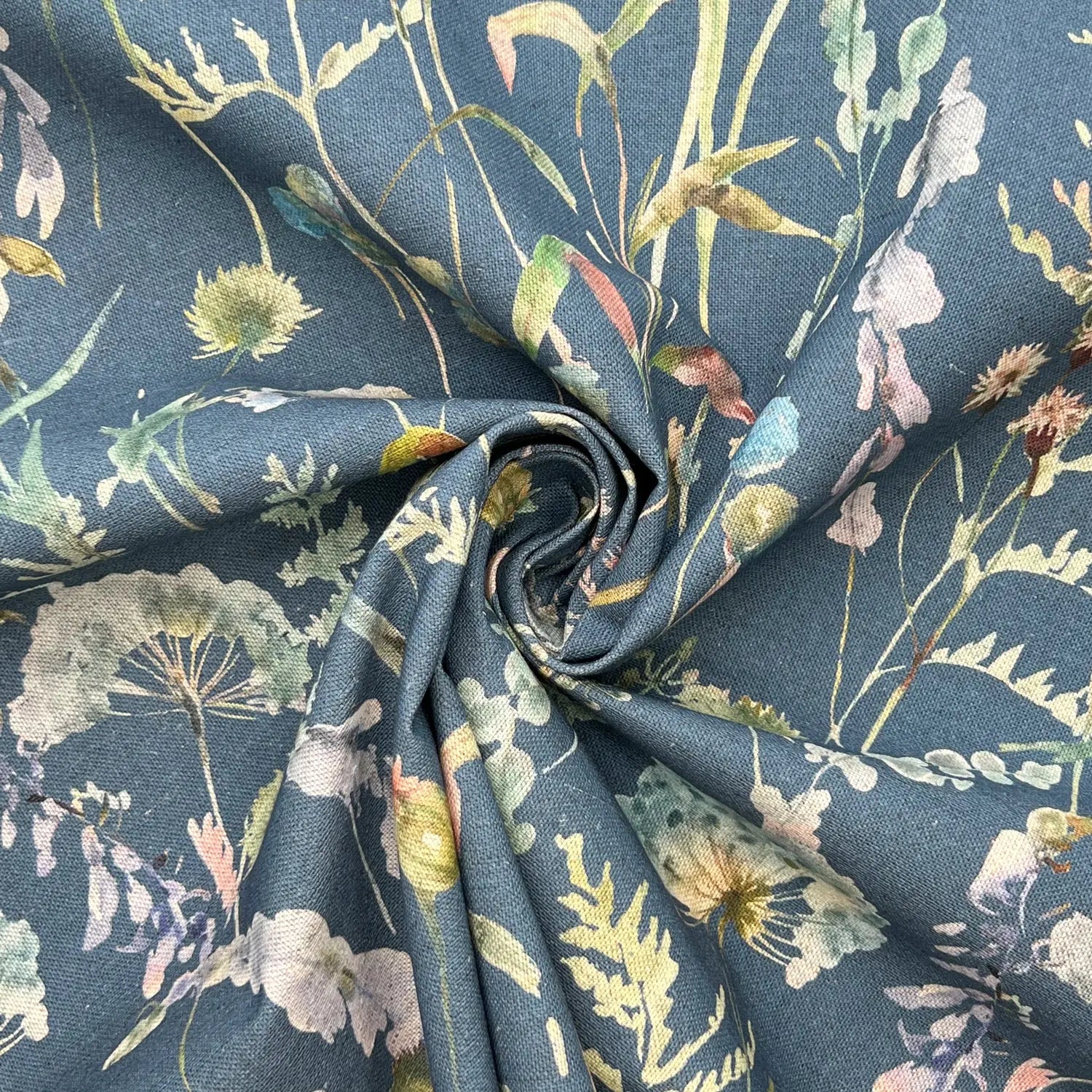 Recycled Cotton Organic Linen Printed Fabric | Sustainable 55