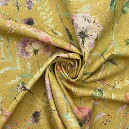 Recycled Cotton Organic Linen Printed Fabric | Sustainable 55" (140cm) Wide 243gsm Dressmaking & Home Décor Material – Sold by the Meter