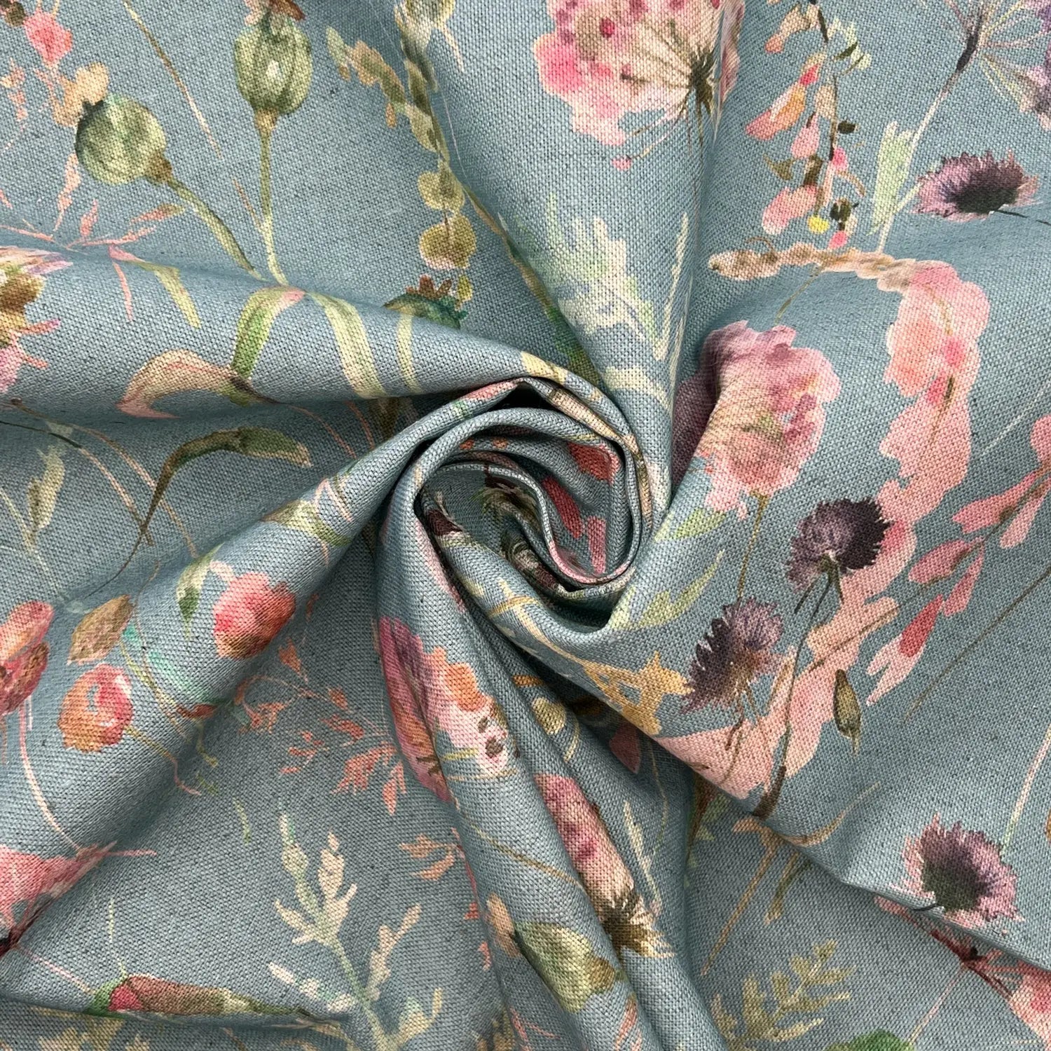 Recycled Cotton Organic Linen Printed Fabric | Sustainable 55