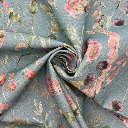 Recycled Cotton Organic Linen Printed Fabric | Sustainable 55" (140cm) Wide 243gsm Dressmaking & Home Décor Material – Sold by the Meter