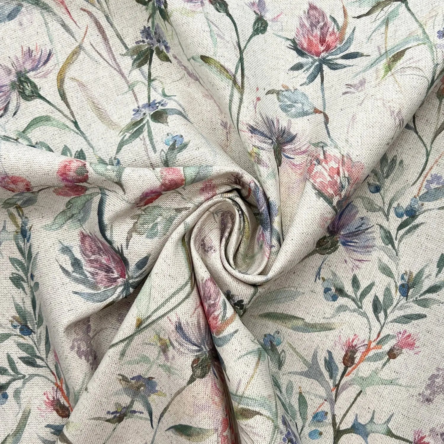 Recycled Cotton Organic Linen Printed Fabric | Sustainable 55
